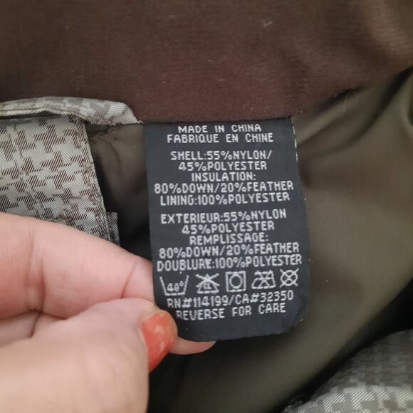 Roxy cream herringbone print endurance 10,000mm down ski winter jacket - Picture 9 of 9